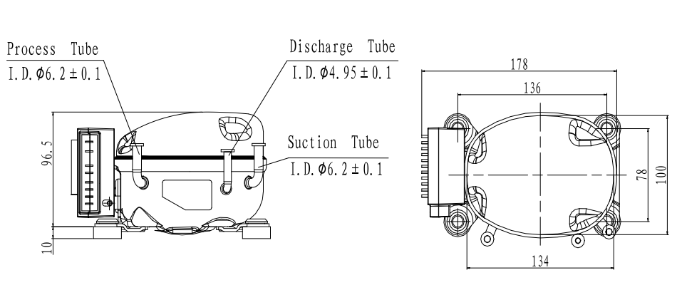 DC fridge compressor diagram