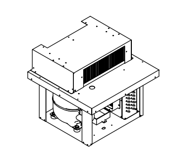 Bottom-mounted monoblock refrigeration unit drawing